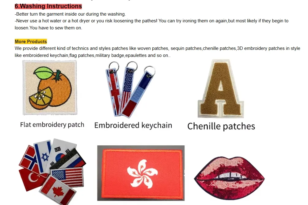 Factory Wholesale Custom High-Quality Clothing Emb Embroidery Badges Patch Garment Accessories
