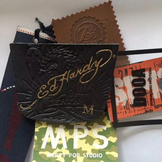 Flexible Custom Engraved Leather Patch for Sweatshirts Clothing Garment