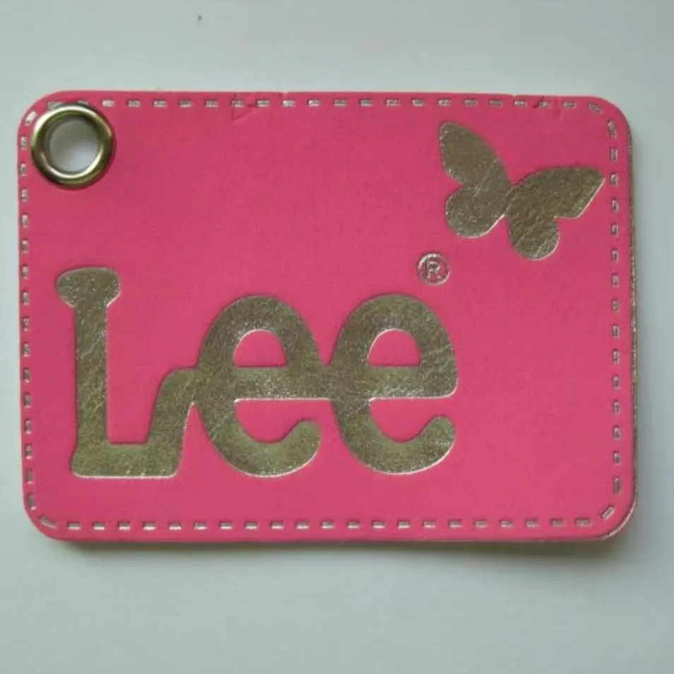 Premium Stylish Clothing Label Leather PU Debossed Stamp Foldable Leather Label Patch for Clothing