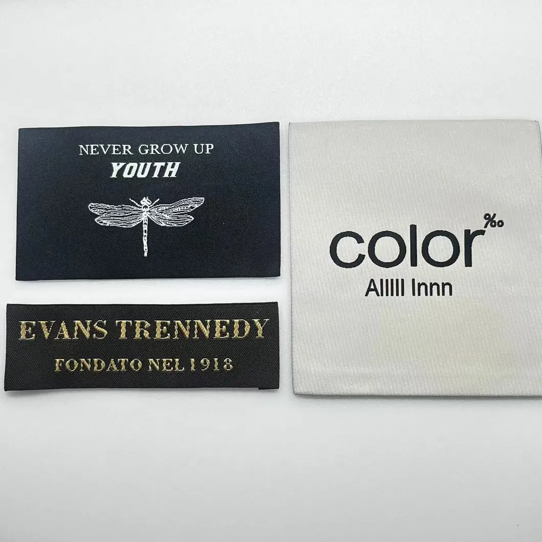 Garment Accessories Custom Damask High Density Polyester Fabric Clothing Woven Label