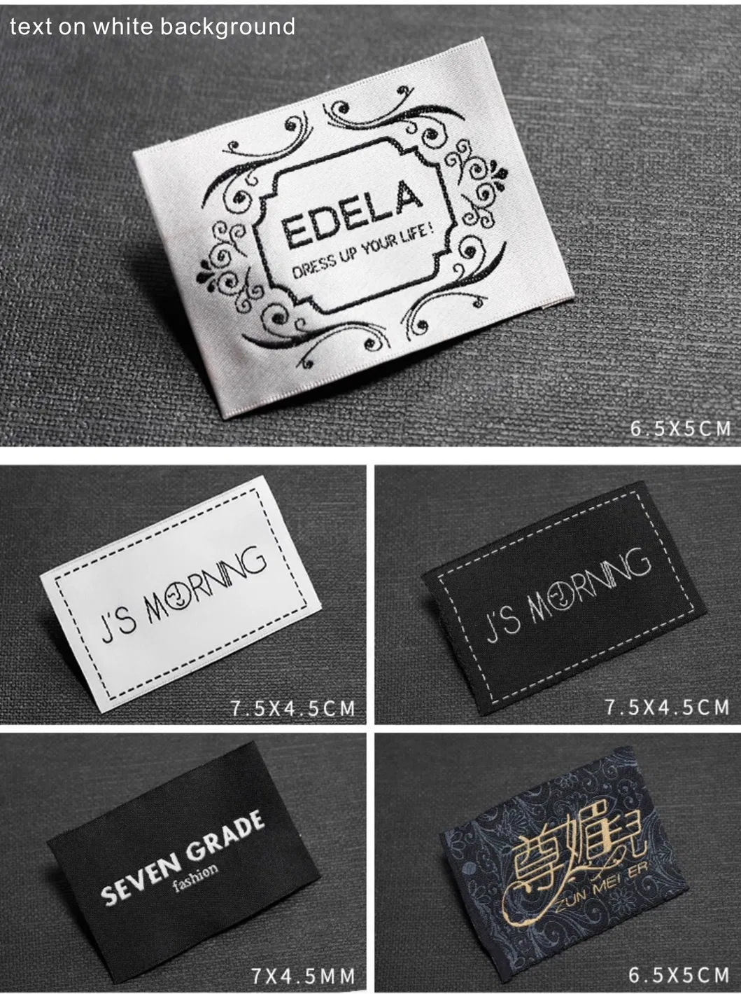 Garment Accessories Custom Damask High Density Polyester Fabric Clothing Woven Label