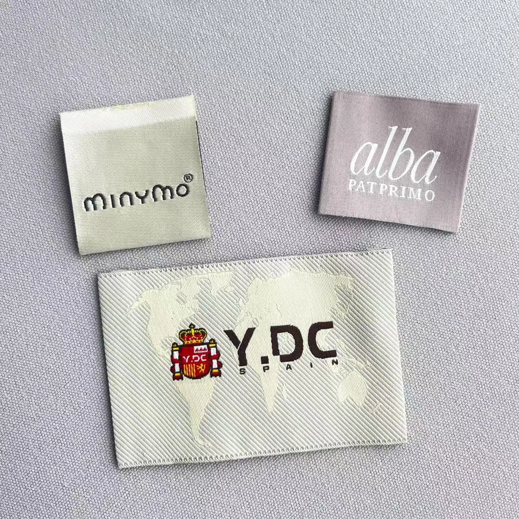 Garment Accessories Custom Damask High Density Polyester Fabric Clothing Woven Label
