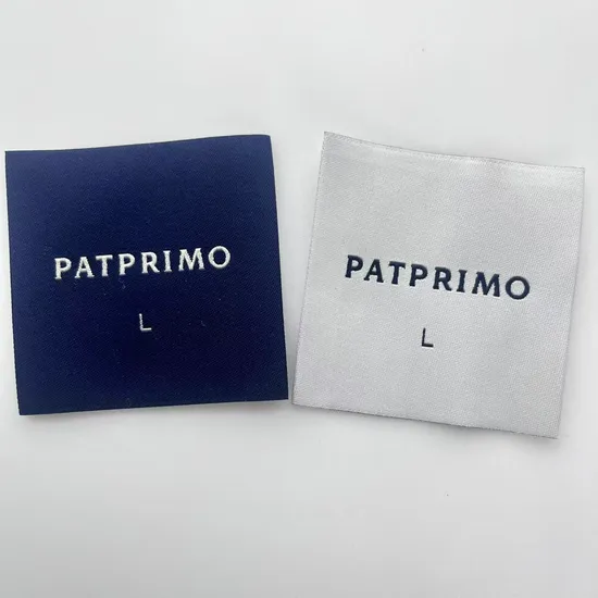 Custom ODM OEM Sewed Luxury Soft Satin Private Clothing Woven Label T-Shirt Garment Main/Neck Label Tags