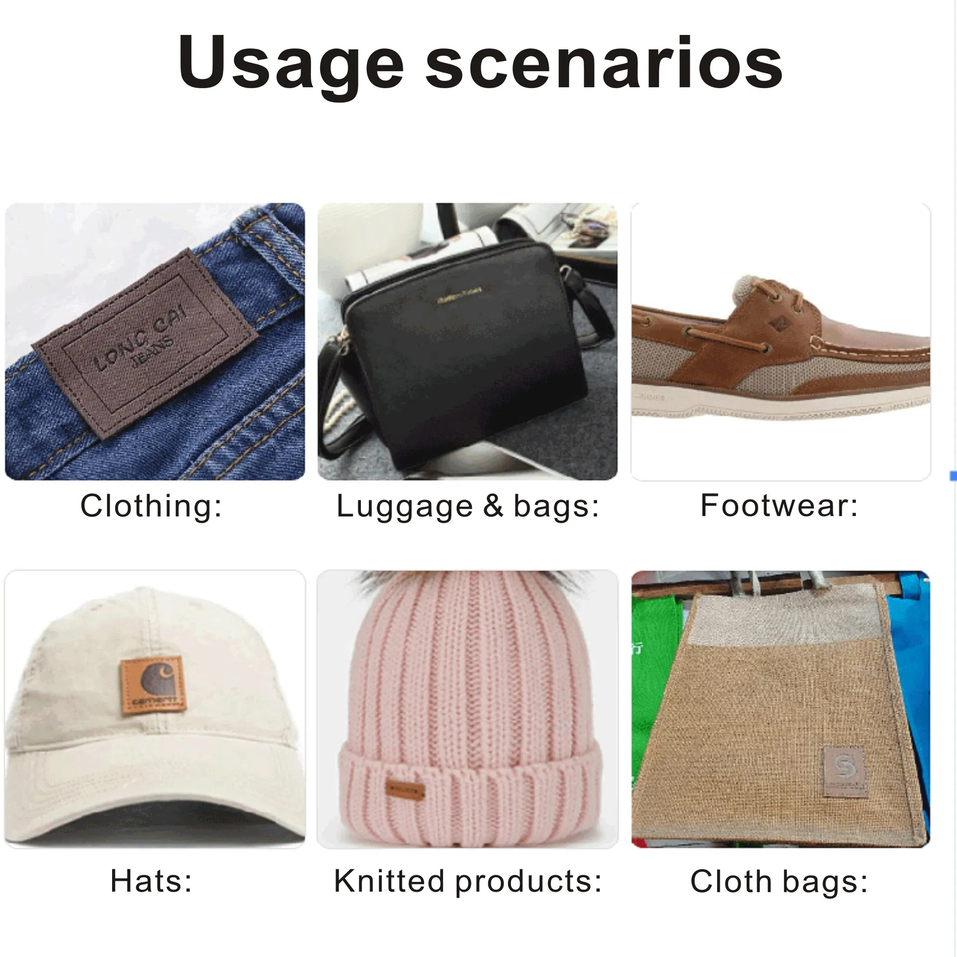 Clothing Label Jeans Garment Accessories Label Logo Tag Leather Patches for Clothing