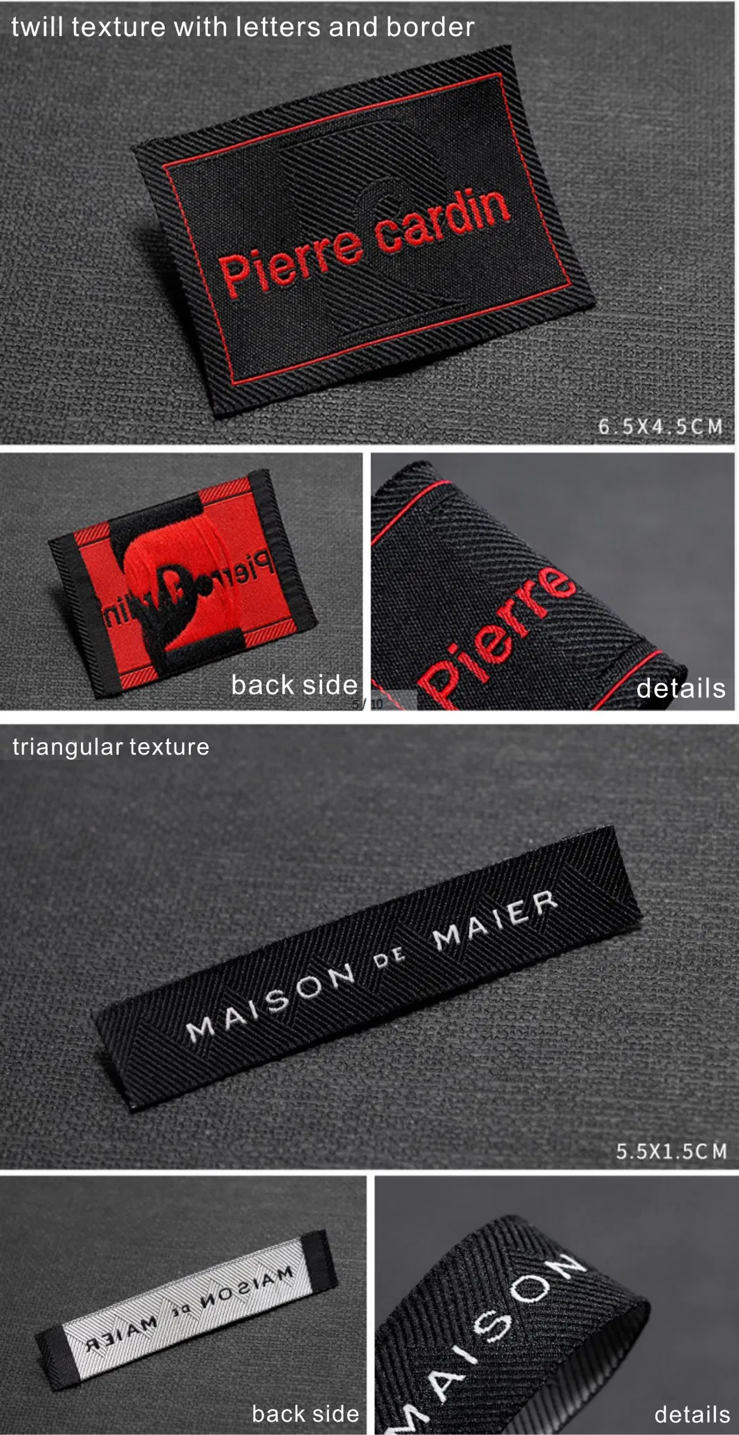 Garment Accessories Custom Damask High Density Polyester Fabric Clothing Woven Label