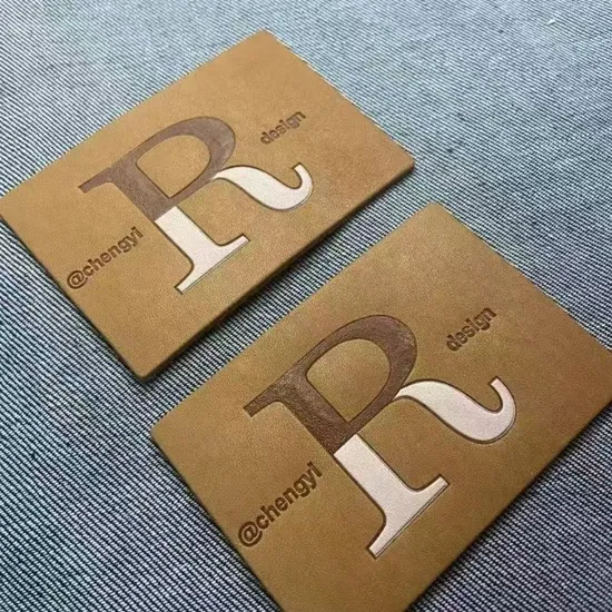 Durable Custom Debossed PU Leather Patch for Work Pants Jeans