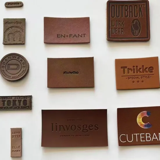 Flexible Custom Engraved Leather Patch for Sweatshirts Clothing Garment