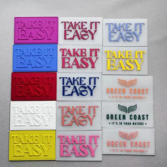 Custom Logo 3D Embossed Rubber Label Patch for Hats Jeans Garment Decoration
