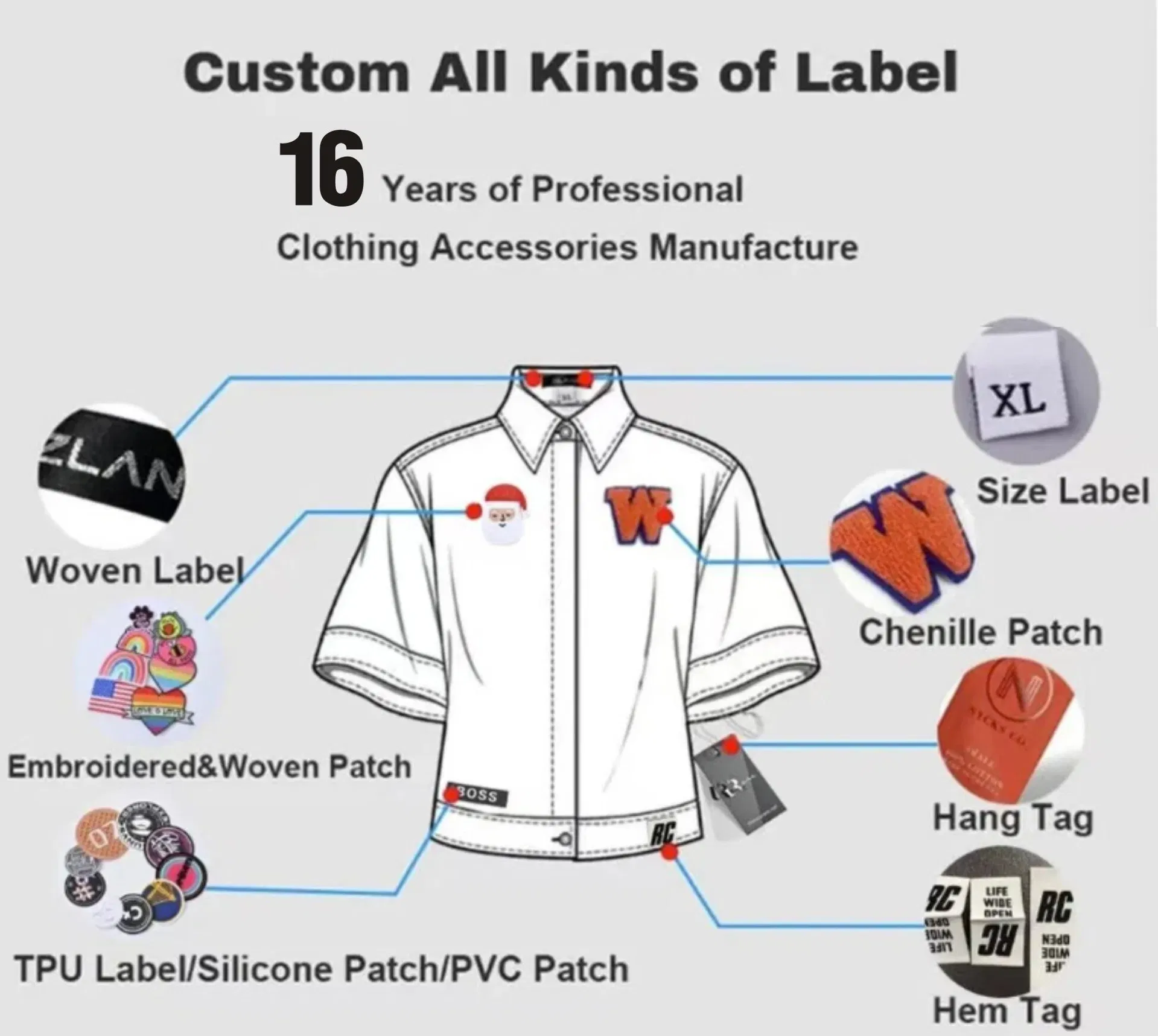 Factory Price Colorful Woven Label for Casual Apparel