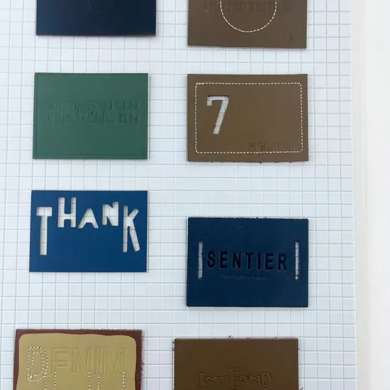 Matte-Finish Custom Debossed Leather Patch for Coats Hats Accessories