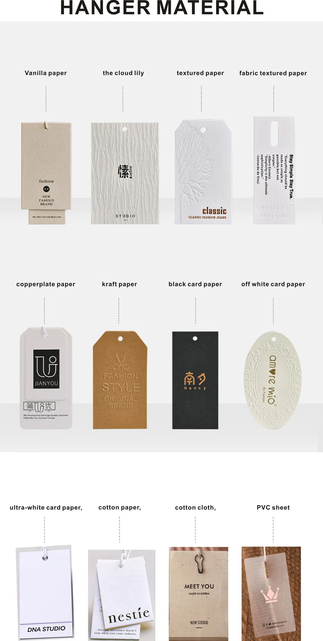 Premium Custom Luxury Embossed Silk Fabric Clothing Brand Identity Black Card Hangtag