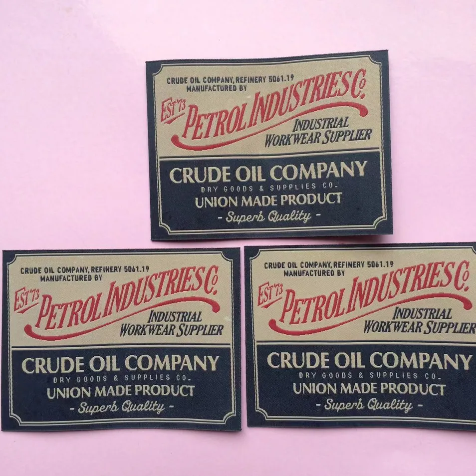 OEM ODM Woven Labels Damask High Density Polyester Fabric Clothing Woven Label Garment Clothing Label
