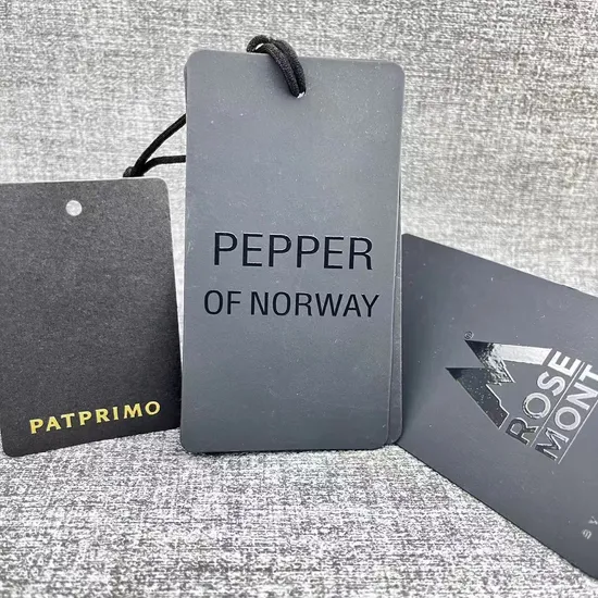 Hot - Selling Eco-Friendly Custom Kraft Black Card Paper Hot Gold Stamping Paper Clothing Label Hangtag