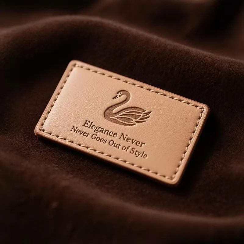 Flexible Custom Engraved Leather Patch for Sweatshirts Clothing Garment